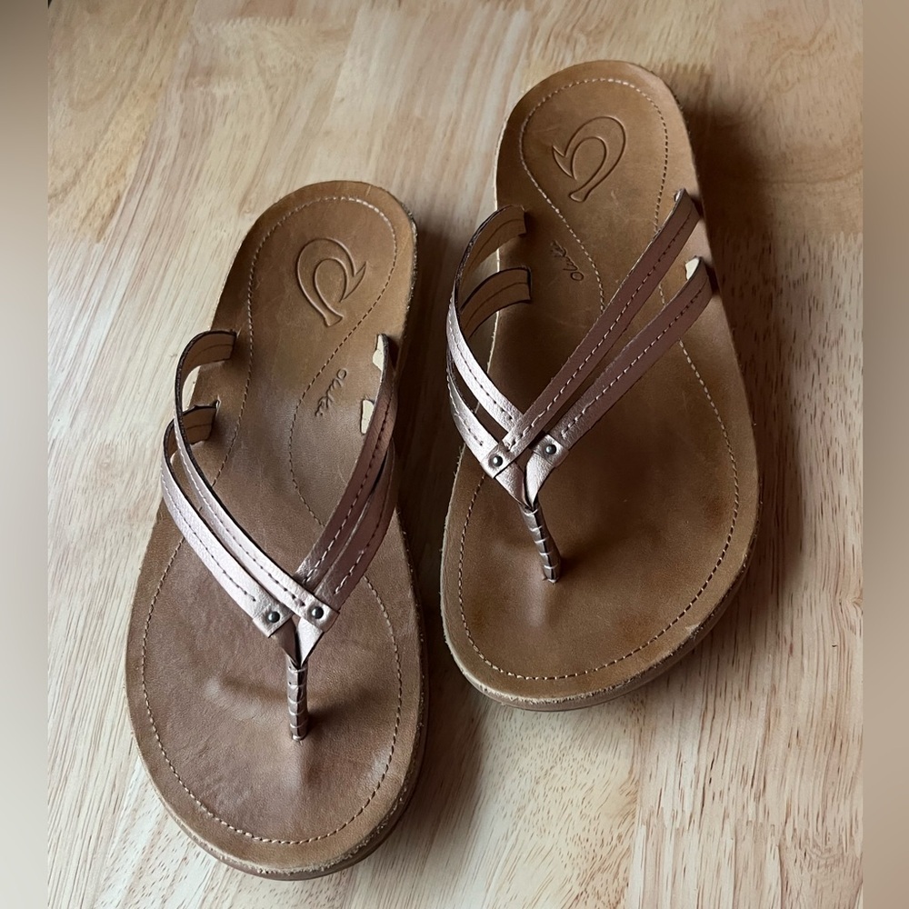 Women’s Rose Gold Strappy Thong Sandals